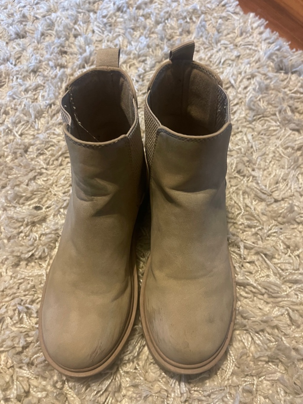Kids Chelsea Ankle Boots in Light Tan - Pull-On Style
